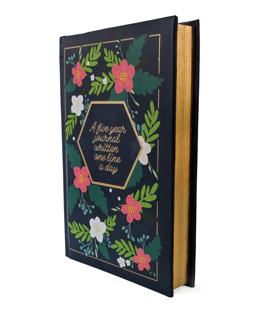 A Five Year Journal Written One Line A Day (Navy Floral)
